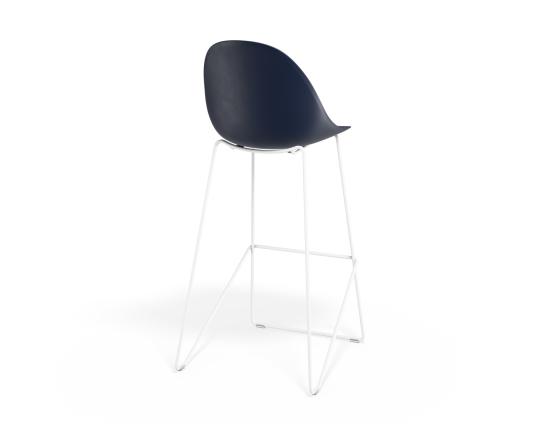P 2 Pebble Barstool Navyseat Whiteframe