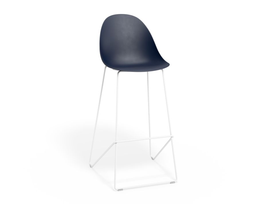 P 1 Pebble Barstool Navyseat Whiteframe