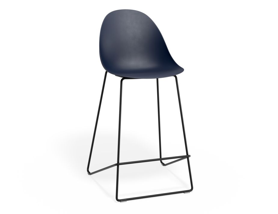 P 1 Pebble Kitchenstool Navyseat Blackframe