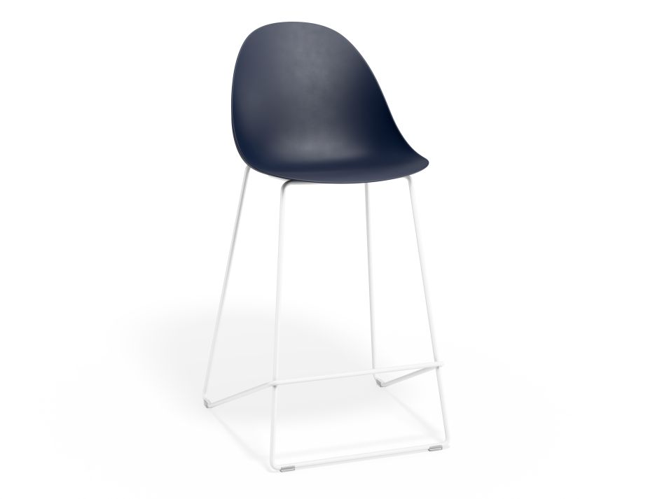 P 1 Pebble Kitchenstool Navyseat Whiteframe