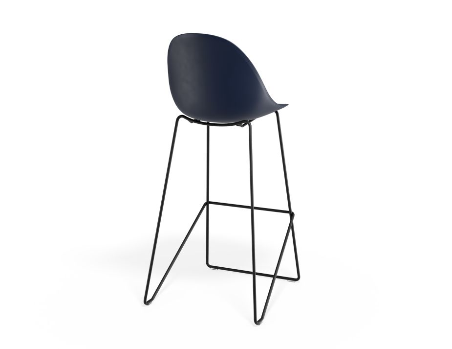 P 2 Pebble Barstool Navyseat Blackframe