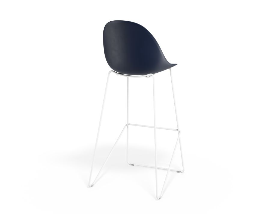 P 2 Pebble Barstool Navyseat Whiteframe