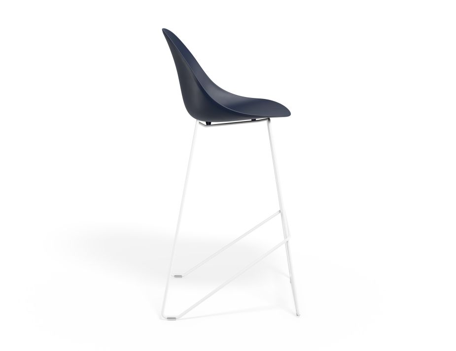 P 3 Pebble Barstool Navyseat Whiteframe