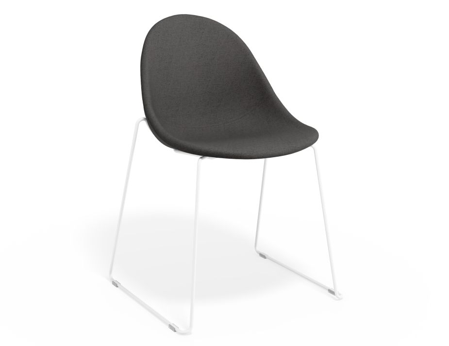 P 1 Pebble Chair Greyfabricseat Sledwhite