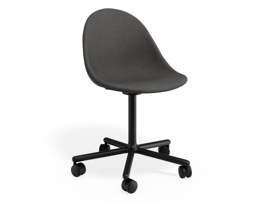 P 1 Pebble Chair Greyfabricseat Swivelcastors