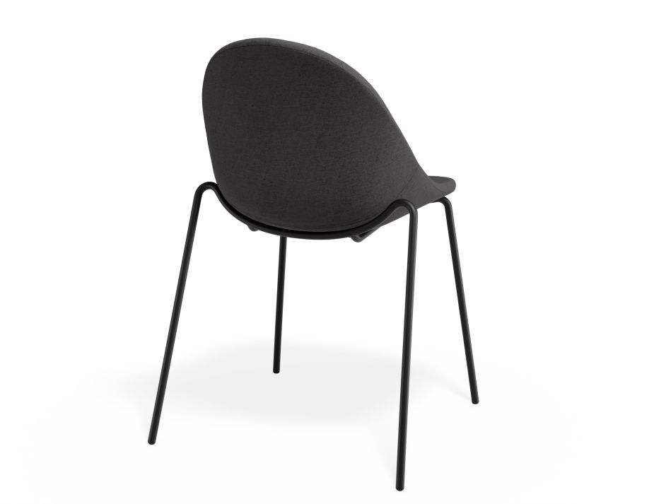P 2 Pebble Chair Greyfabricseat 4postblack