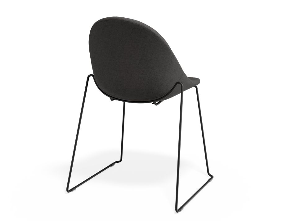 P 2 Pebble Chair Greyfabricseat Sledblack
