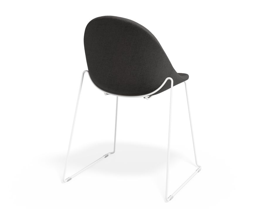 P 2 Pebble Chair Greyfabricseat Sledwhite