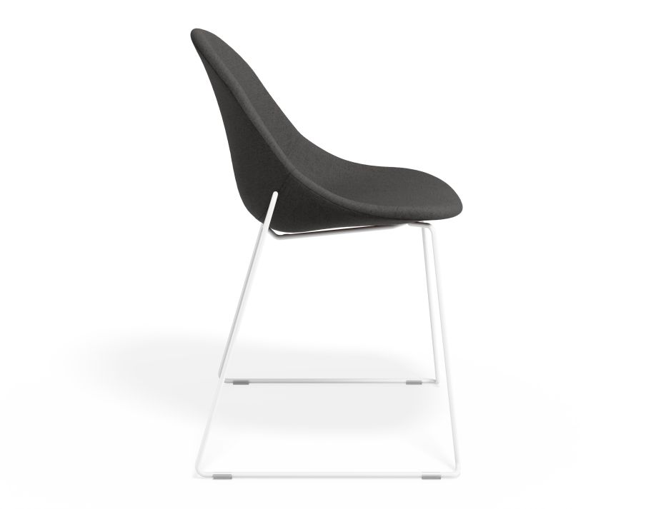 P 3 Pebble Chair Greyfabricseat Sledwhite