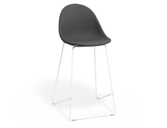 P 1 Pebble Kitchenstool Greyfabricseat Whiteframe