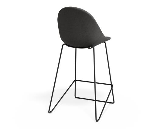 P 2 Pebble Kitchenstool Greyfabricseat Blackframe