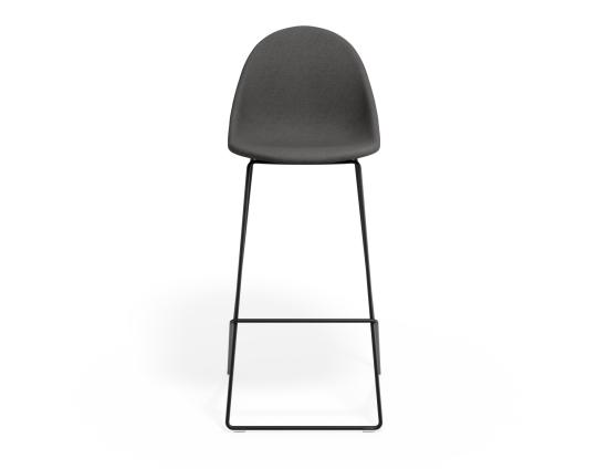P 4 Pebble Barstool Greyfabricseat Blackframe