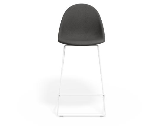 P 4 Pebble Kitchenstool Greyfabricseat Whiteframe