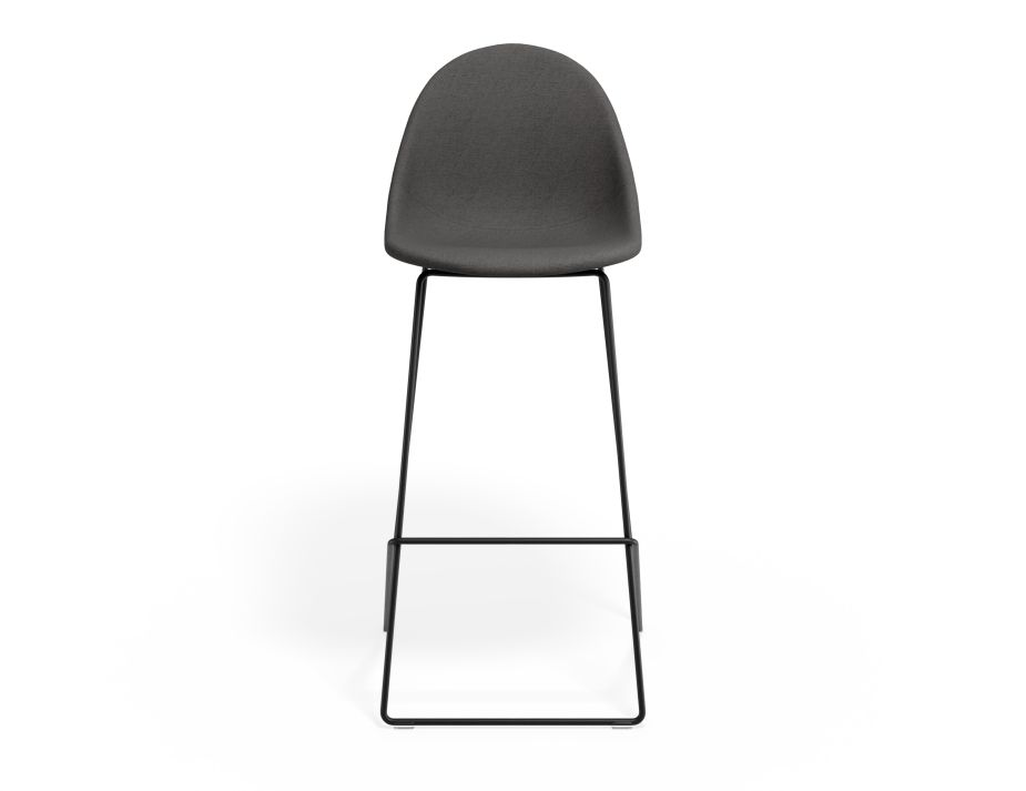 P 4 Pebble Barstool Greyfabricseat Blackframe