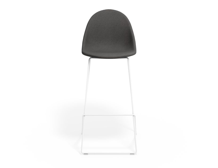 P 4 Pebble Barstool Greyfabricseat Whiteframe