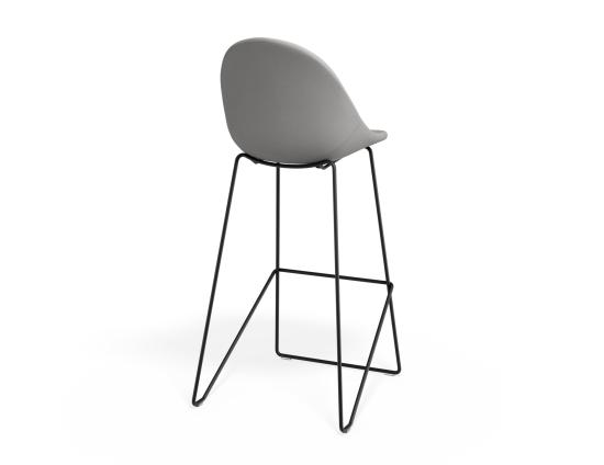 P 2 Pebble Barstool Cloudgreyfabricseat Blackfram