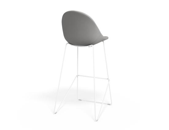 P 2 Pebble Barstool Cloudgreyfabricseat Whiteframe