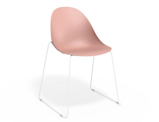 P 1 Pebble Chair Pinkseat Sledwhite