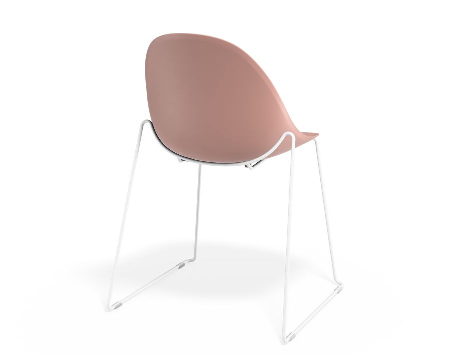 P 2 Pebble Chair Pinkseat Sledwhite