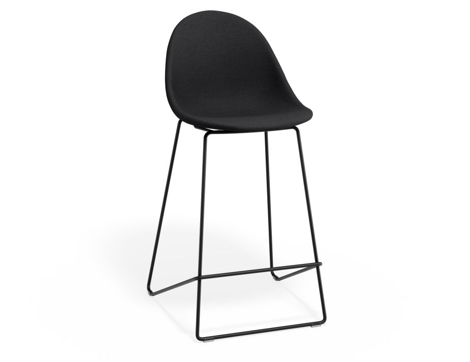 P 1 Pebble Kitchenstool Anthracitefabricseat Blackframe