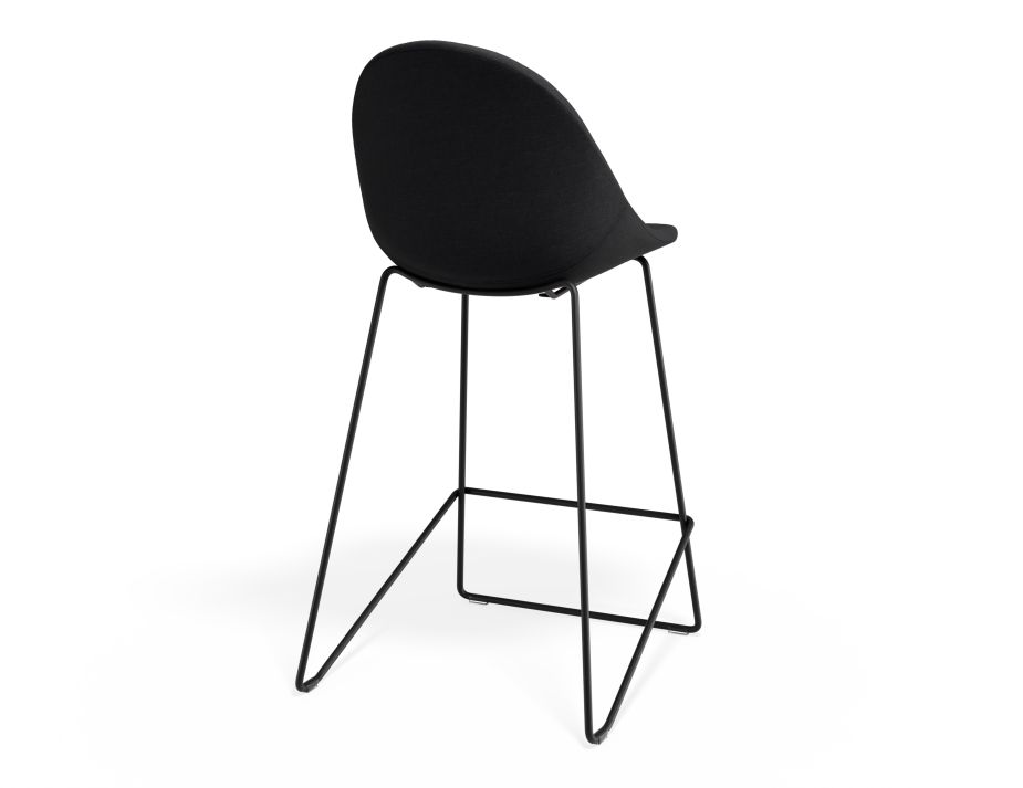 P 2 Pebble Kitchenstool Anthracitefabricseat Blackframe