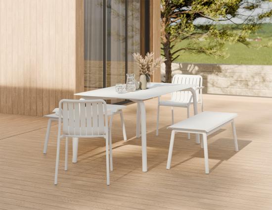 L 3 Roku Diningtable 160 Bench White Residential