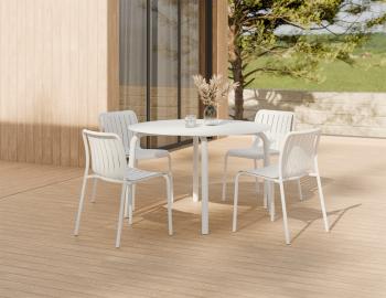 Roku Outdoor Dining Chair Matte White