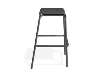 Roku Outdoor Bar Stool Backless Matte Charcoal