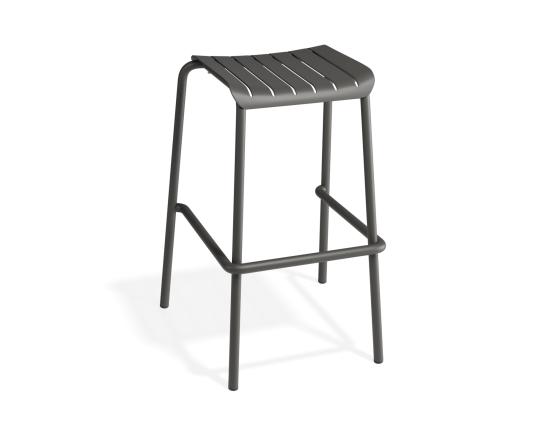 Roku Outdoor Bar Stool Backless Matte Charcoal