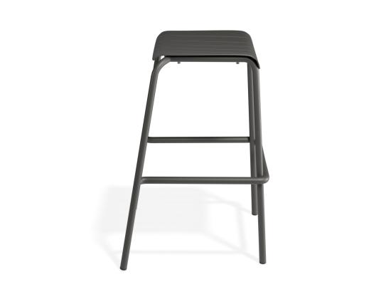 Roku Outdoor Bar Stool Backless Matte Charcoal