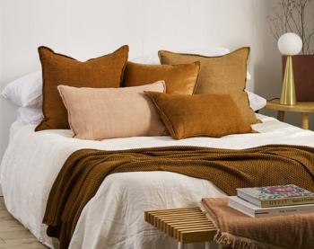 Cassia Feather Cushion - Tobacco 
