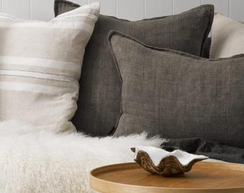 Cassia Feather Cushion - Nori
