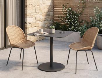 Roku Cafe Square Outdoor Table - Matte Charcoal