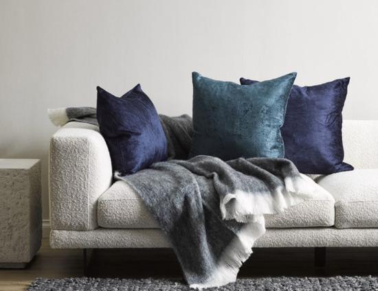 Bromley Cushion With Feather Inner - Adriatic