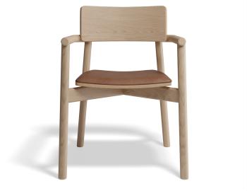 Andi Wooden Armchair Natural Ash Upholstered Seat