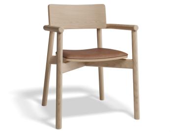 Andi Wooden Armchair Natural Ash Upholstered Seat