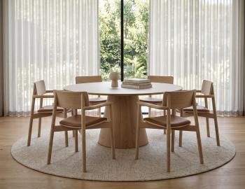 Andi Wooden Armchair Natural Ash Upholstered Seat