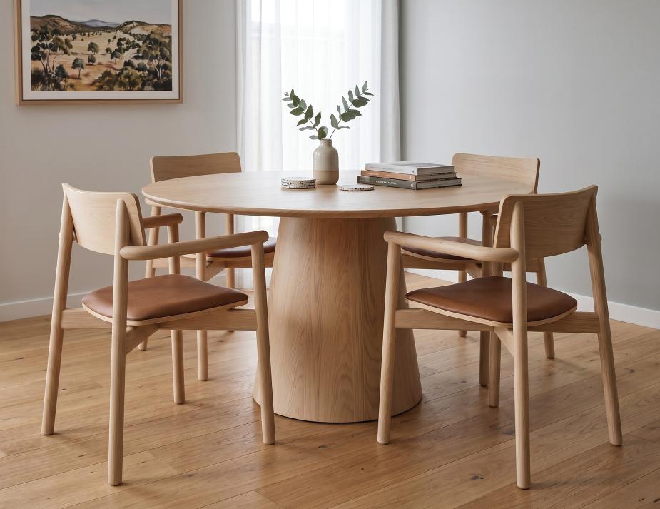 Andi Armchair Wood Tan Seat