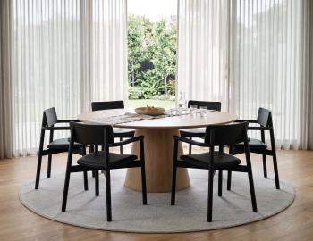 Andi Wooden Armchair Black Ash Upholstered Seat	