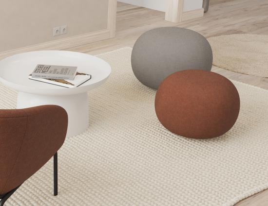 Ronde Pouf Small in Terracotta Rust