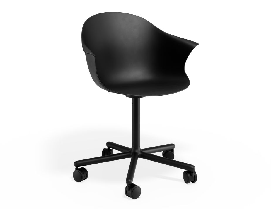 P 1 Pebble Armchair Blackseat Swivelcastors