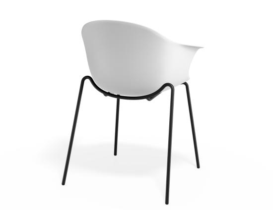 P 2 Pebble Armchair Whiteseat 4postblack
