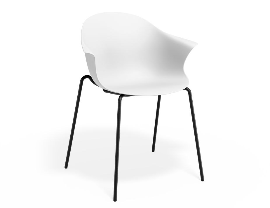 P 1 Pebble Armchair Whiteseat 4postblack