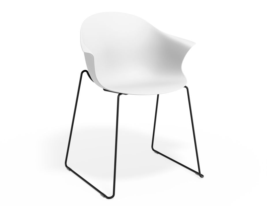P 1 Pebble Armchair Whiteseat Sledblack