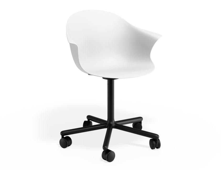 P 1 Pebble Armchair Whiteseat Swivelcastors