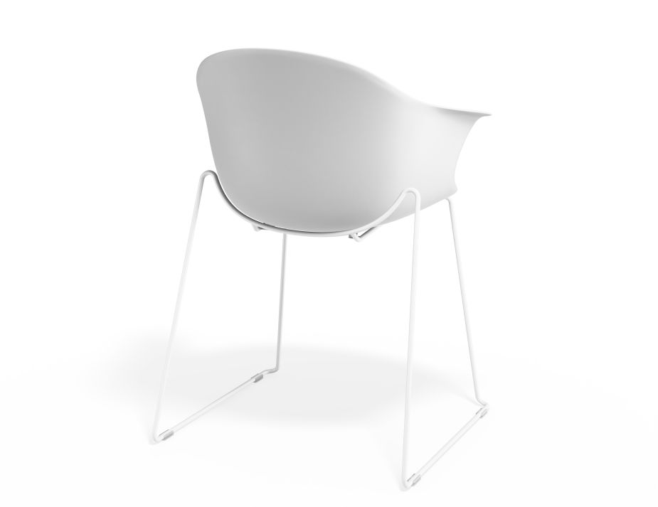 P 2 Pebble Armchair Whiteseat Sledwhite