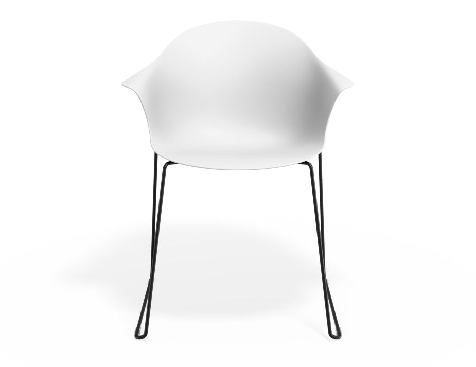 P 4 Pebble Armchair Whiteseat Sledblack
