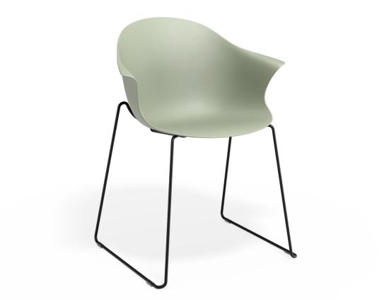 P 1 Pebble Armchair Greenseat Sledblack