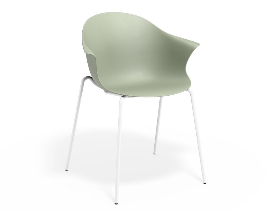 P 1 Pebble Armchair Greenseat 4postwhite