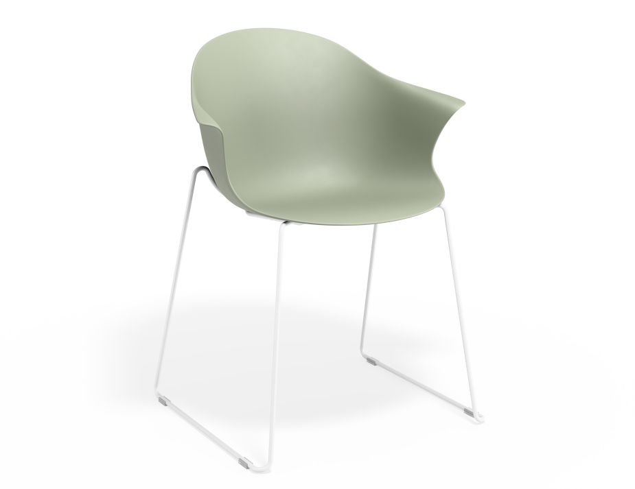 P 1 Pebble Armchair Greenseat Sledwhite
